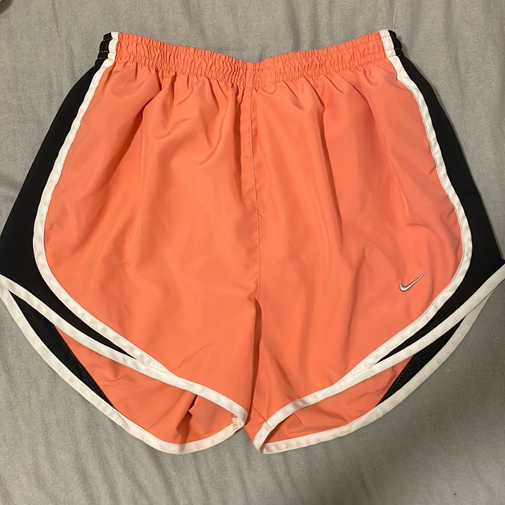 Peach Nike dri-fit running shorts